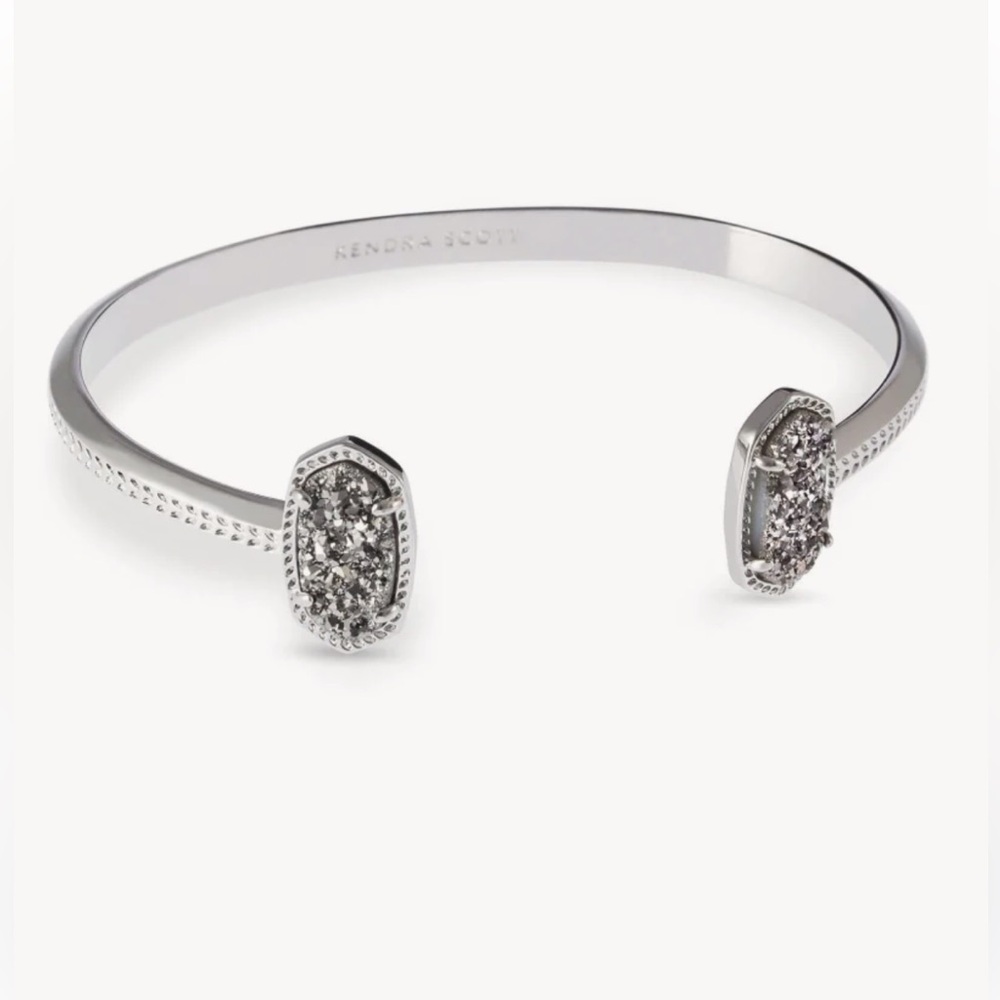 Kendra Scott Elton Silver Cuff Bracelet in Platinum Drusy